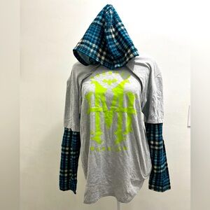 Haunted Mansion Hooded shirt Flannel Arm/Hood Size S Disney Parks Merch Like New